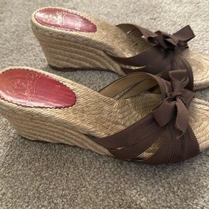 Christian Louboutin Espadrilles Brown Grosgrain Sandals